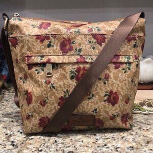 Patricia Nash Tan Floral Crossbody Bag